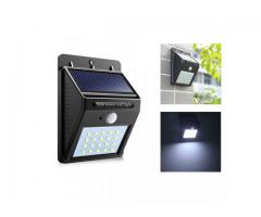 Lampara Luz Solar Pared Jardin c/Sensor PIR Mov. 30 Leds